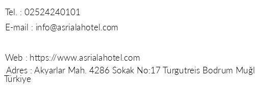 Asr- A'la Hotel Bodrum telefon numaralar, faks, e-mail, posta adresi ve iletiim bilgileri